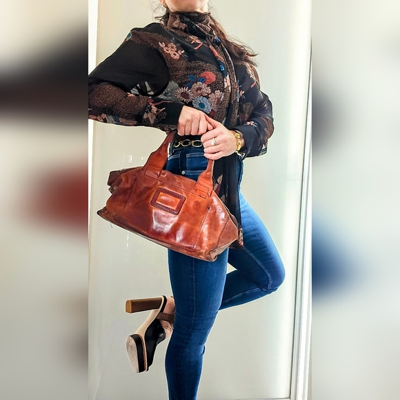 Vintage Genuine Italian Leather Tote - Picture 1 of 10